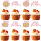 24 Pack Little Pumpkin Cupcake Toppers Glitter Little Baby Pumpkin Cupcake